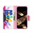 Leather Case Stands Flip Flowers Cover L01 Holder for Apple iPhone 15 Colorful