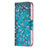 Leather Case Stands Flip Flowers Cover L02 Holder for Apple iPhone 14 Pro Max Cyan