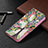 Leather Case Stands Flip Flowers Cover L02 Holder for Apple iPhone 15 Mixed