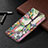 Leather Case Stands Flip Flowers Cover L02 Holder for Apple iPhone 15 Mixed