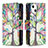 Leather Case Stands Flip Flowers Cover L03 Holder for Apple iPhone 14 Mixed