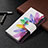 Leather Case Stands Flip Flowers Cover L03 Holder for Apple iPhone 14 Pink