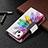 Leather Case Stands Flip Flowers Cover L03 Holder for Apple iPhone 14 Pink