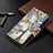 Leather Case Stands Flip Flowers Cover L03 Holder for Apple iPhone 14 Plus Mixed