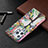 Leather Case Stands Flip Flowers Cover L03 Holder for Apple iPhone 15 Pro Max Mixed