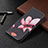 Leather Case Stands Flip Flowers Cover L07 Holder for Apple iPhone 13 Pro Max Brown