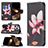 Leather Case Stands Flip Flowers Cover L07 Holder for Apple iPhone 15 Pro Max Brown