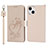 Leather Case Stands Flip Flowers Cover L16 Holder for Apple iPhone 15 Rose Gold