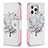 Leather Case Stands Flip Flowers Cover Z02 Holder for Apple iPhone 14 Pro Max Mixed