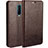 Leather Case Stands Flip Holder Cover for Oppo R17 Pro Brown