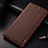 Leather Case Stands Flip Holder Cover for Samsung Galaxy A6s Brown