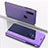 Leather Case Stands Flip Mirror Cover Holder for Huawei Honor 10i Purple