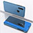 Leather Case Stands Flip Mirror Cover Holder for Huawei Honor 20E Blue