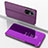 Leather Case Stands Flip Mirror Cover Holder for Huawei Honor 50 5G Purple