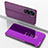 Leather Case Stands Flip Mirror Cover Holder for Huawei Honor 90 Lite 5G Purple