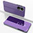 Leather Case Stands Flip Mirror Cover Holder for Huawei Honor X7 Clove Purple