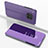 Leather Case Stands Flip Mirror Cover Holder for Huawei Nova 8i Clove Purple