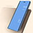 Leather Case Stands Flip Mirror Cover Holder for Huawei P20 Blue