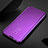 Leather Case Stands Flip Mirror Cover Holder for Oppo A74 5G Purple