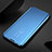 Leather Case Stands Flip Mirror Cover Holder for Oppo A95 5G Blue