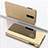 Leather Case Stands Flip Mirror Cover Holder for Oppo Reno Gold