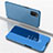 Leather Case Stands Flip Mirror Cover Holder for Samsung Galaxy A02s Blue