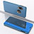 Leather Case Stands Flip Mirror Cover Holder for Samsung Galaxy A10s Blue