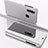 Leather Case Stands Flip Mirror Cover Holder for Samsung Galaxy A20 Silver