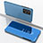 Leather Case Stands Flip Mirror Cover Holder for Samsung Galaxy A53 5G Blue