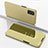 Leather Case Stands Flip Mirror Cover Holder for Samsung Galaxy A72 4G Gold