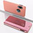 Leather Case Stands Flip Mirror Cover Holder for Samsung Galaxy M01s