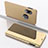 Leather Case Stands Flip Mirror Cover Holder for Samsung Galaxy M01s Gold