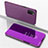 Leather Case Stands Flip Mirror Cover Holder for Samsung Galaxy M02s Clove Purple