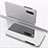 Leather Case Stands Flip Mirror Cover Holder for Samsung Galaxy M10 Silver