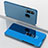 Leather Case Stands Flip Mirror Cover Holder for Samsung Galaxy M40 Blue