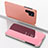 Leather Case Stands Flip Mirror Cover Holder for Samsung Galaxy S24 Ultra 5G