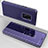 Leather Case Stands Flip Mirror Cover Holder for Samsung Galaxy S9 Plus Purple