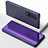 Leather Case Stands Flip Mirror Cover Holder for Samsung Galaxy Z Fold3 5G Purple