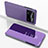 Leather Case Stands Flip Mirror Cover Holder for Xiaomi Poco M4 Pro 4G Clove Purple