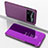 Leather Case Stands Flip Mirror Cover Holder for Xiaomi Poco M4 Pro 4G Purple