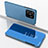 Leather Case Stands Flip Mirror Cover Holder for Xiaomi Redmi 10 Power Blue