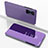 Leather Case Stands Flip Mirror Cover Holder for Xiaomi Redmi K50 Gaming AMG F1 5G Clove Purple