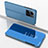 Leather Case Stands Flip Mirror Cover Holder for Xiaomi Redmi Note 12 4G Blue