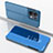 Leather Case Stands Flip Mirror Cover Holder for Xiaomi Redmi Note 13 5G Blue