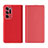 Leather Case Stands Flip Mirror Cover Holder L01 for Oppo Find N 5G Red