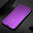 Leather Case Stands Flip Mirror Cover Holder L01 for Oppo Reno5 F Purple