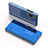 Leather Case Stands Flip Mirror Cover Holder L01 for Samsung Galaxy A9 (2018) A920 Blue