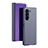 Leather Case Stands Flip Mirror Cover Holder L01 for Samsung Galaxy Z Fold5 5G Purple