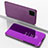 Leather Case Stands Flip Mirror Cover Holder L02 for Huawei Nova 7i Purple