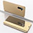 Leather Case Stands Flip Mirror Cover Holder L02 for Samsung Galaxy Note 10 Gold